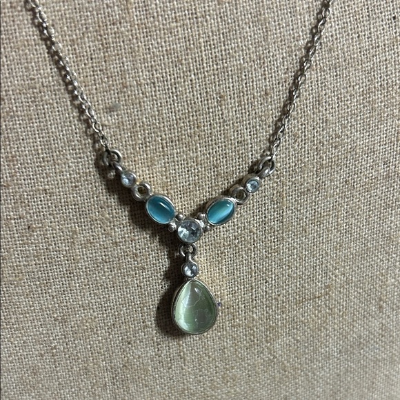 Silver, Green Blue Necklace - Picture 1 of 4